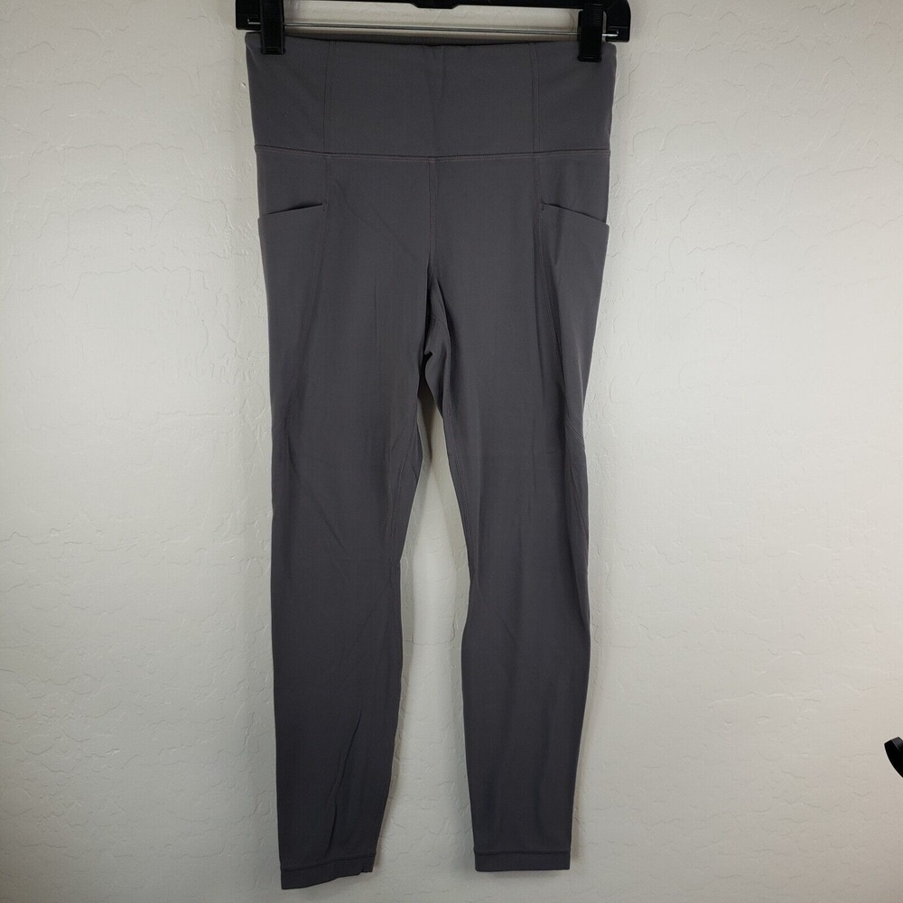 Athleta Leggings Women's‎ Small Gray Side Pockets Stretch Workout Pants